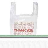 Inteplast Group "Thank You" Handled T-Shirt Bag, 0.167 bbl, 12.5 microns, 11.5" x 21", White, 900/Carton (THW1VAL)