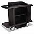 Housekeeping Cart, Plastic, 3 Shelves, 2 Bins, 22