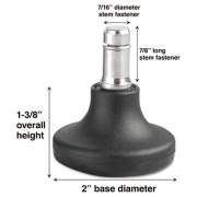Master Caster Low Profile Bell Glides, B Stem, 110 lbs/Glide, 5/Set (70178)
