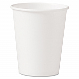 Single-Sided Poly Paper Hot Cups, 10 oz, White, 50/Sleeve, 20 Sleeves/Carton (370W)