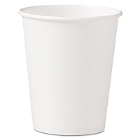 Single-Sided Poly Paper Hot Cups, 10 oz, White, 50/Sleeve, 20 Sleeves/Carton (370W)