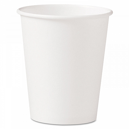Single-Sided Poly Paper Hot Cups, 10 oz, White, 50/Sleeve, 20 Sleeves/Carton (370W)