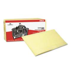 Brawny Professional Dusting Cloths, Quarterfold, 24 x 24, Yellow, 50/Pack, 4/Carton (29624)