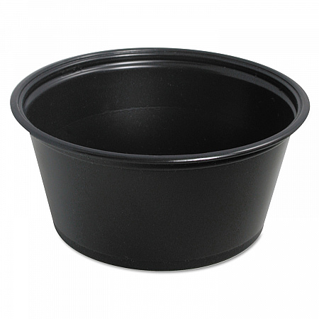 Conex Complements Portion/Medicine Cups, 3.25 oz, Plastic, Black, 125/Bag, 20 Bags/Carton (325PCBLK)