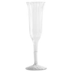 WNA Classic Crystal Plastic Champagne Flutes, 5 oz, Clear, Fluted, 10/Pack, 12 Packs/Carton (CCC5120)