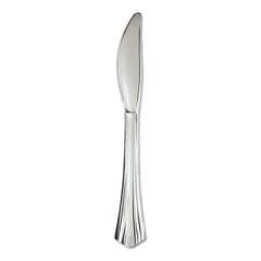 WNA Heavyweight Plastic Knives, Silver, 7 1/2", Reflections Design, 600/Carton (630155)