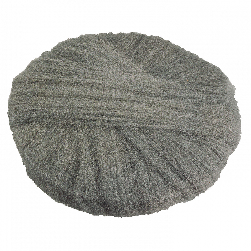 Radial Steel Wool Pads, Grade 0 (Fine): Cleaning and Polishing, 17" Diameter, Gray, 12/Carton (120170)