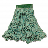 Super Stitch Blend Mop Heads, Cotton/Synthetic, Medium, Green,  6/Carton (D212GRE)