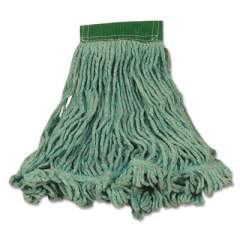 Rubbermaid Commercial Super Stitch Blend Mop Heads, Cotton/Synthetic, Green, Medium, 6/Carton (D212GRE)