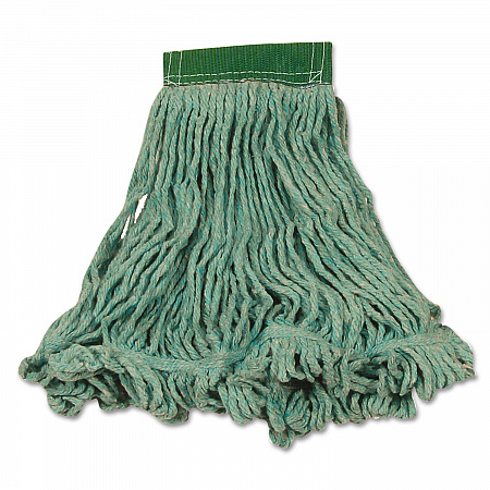Super Stitch Blend Mop Heads, Cotton/Synthetic, Medium, Green,  6/Carton (D212GRE)