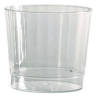 Classic Crystal Plastic Tumblers, 9 oz, Clear, Fluted, Rocks Squat, 20/Pack, 12 Packs/Carton (CCR9240)