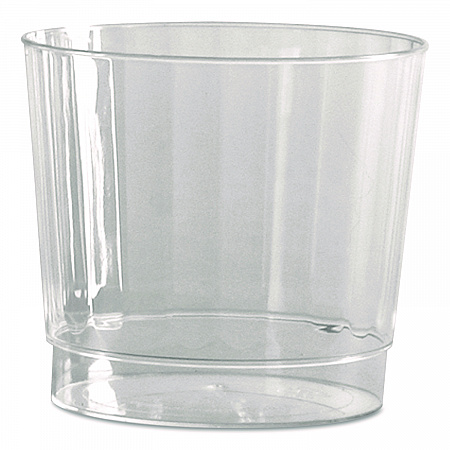 Classic Crystal Plastic Tumblers, 9 oz, Clear, Fluted, Rocks Squat, 20/Pack, 12 Packs/Carton (CCR9240)