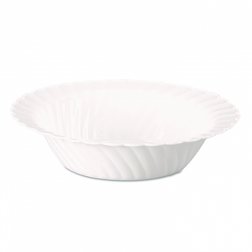 Classicware Plastic Bowls, 10 oz, White, 10/Pack, 18 Packs/Carton (CWB10180W)