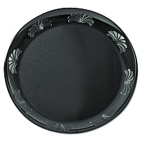 Designerware Plastic Plates, 7.5" dia, Black, 10/Pack, 18 Packs/Carton (DWP75180BK)