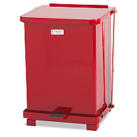 Defenders Heavy-Duty Steel Step Can, 4 gal, Steel, Red (ST7EPLRED)