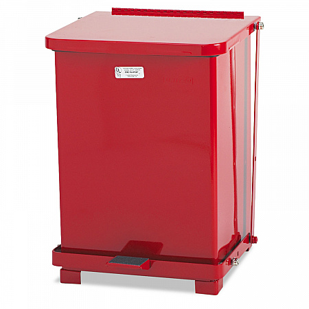 Defenders Heavy-Duty Steel Step Can, 4 gal, Steel, Red (ST7EPLRED)