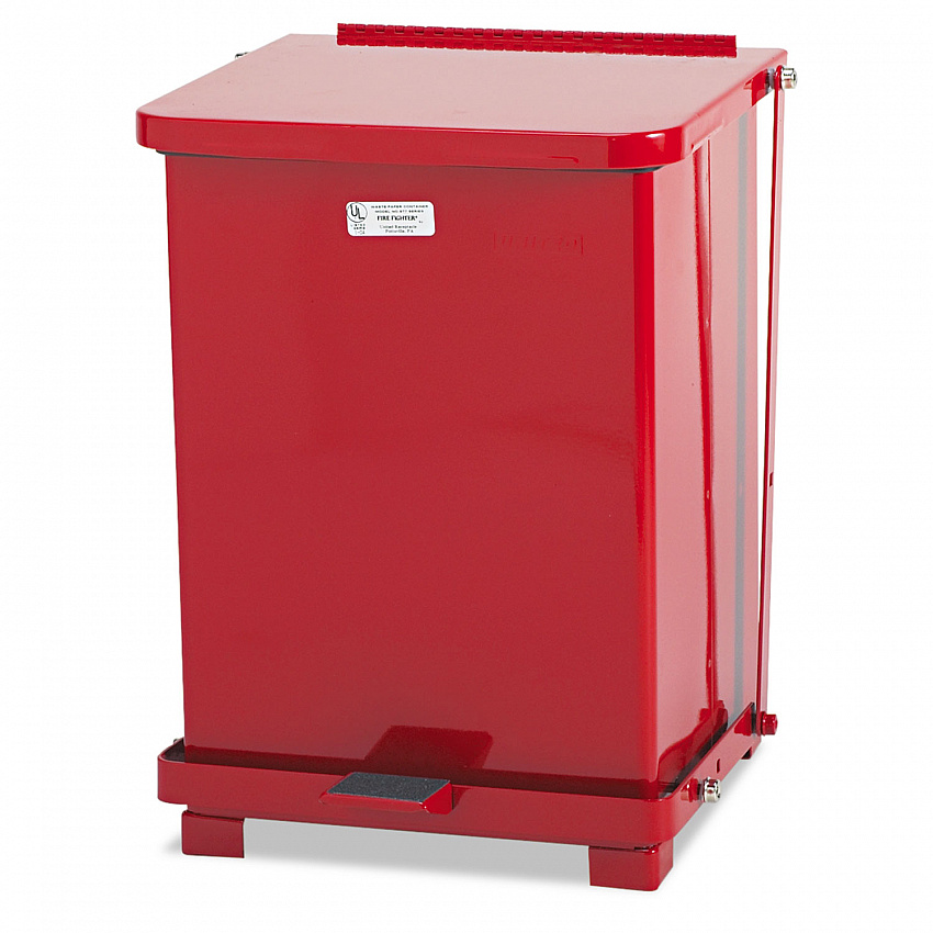 Defenders Heavy-Duty Steel Step Can, 4 gal, Steel, Red (ST7EPLRED)