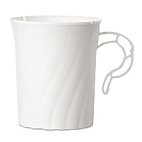 Classicware Plastic Mugs, 8 oz, White, 8/Pack, 24 Packs/Carton (CWM8192W)