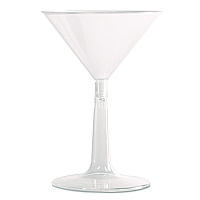 Comet Plastic Martini Glasses, Two-Piece Construction, 6 oz, Clear, 12/Pack, 8 Packs/Carton (MT696)