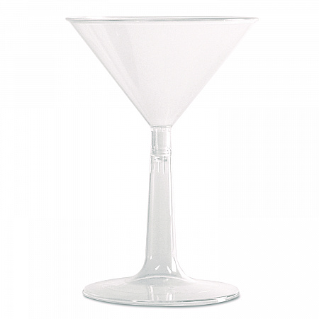 Comet Plastic Martini Glasses, Two-Piece Construction, 6 oz, Clear, 12/Pack, 8 Packs/Carton (MT696)