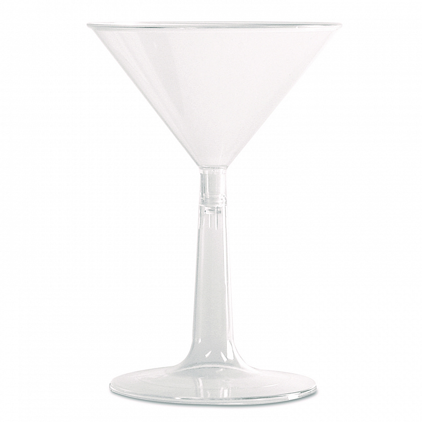 Comet Plastic Martini Glasses, Two-Piece Construction, 6 oz, Clear, 12/Pack, 8 Packs/Carton (MT696)