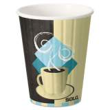 Dart Duo Shield Hot Insulated Paper Cups, 12 oz, Tuscan Cafe, Chocolate/Blue/Beige, 40/Pack (IC12J7534PK)