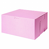 Pink One-Piece Non-Window Bakery Box, 10 x 10 x 5, Pink, Paper, 100/Carton (0878)