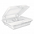 Foam Hinged Lid Container, 3 Compartments, 8 oz, 9 x 9.4 x 3, White, 100/Sleeve, 2 Sleeves/Carton (90HT3R)