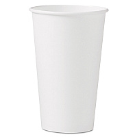 Single-Sided Poly Paper Hot Cups, 16 oz, White, 50/Sleeve, 20 Sleeves/Carton (316W)