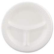 Dart Laminated Foam Plates, 3-Compartment, 9" dia, White, 125/Pack, 4 Packs/Carton (9CPWQR)