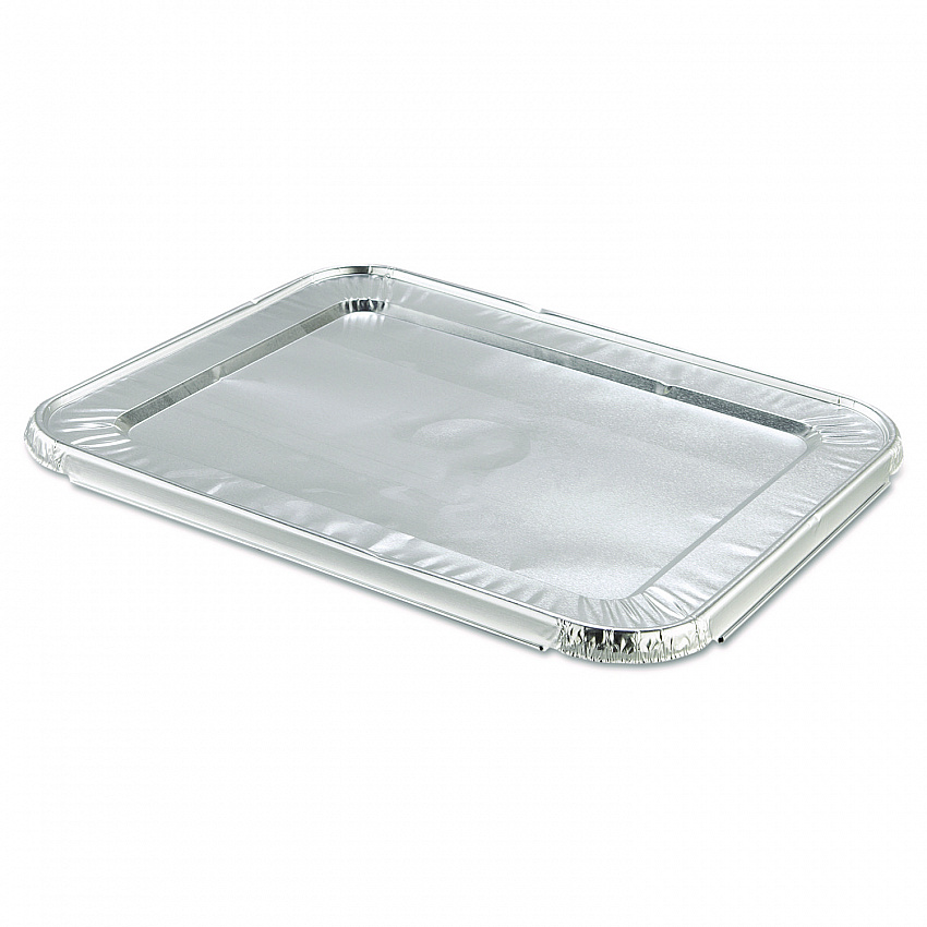 Steam Pan Foil Lids, Fits Half-Size Pan, 25 Gauge, 12.81 x 10.44, 100/Carton (204900)