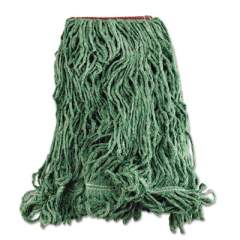 Rubbermaid Commercial Super Stitch Blend Mop Heads, Cotton/Synthetic, Green, Large (D213GRE)