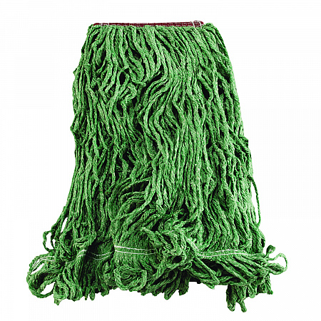Super Stitch Blend Mop Heads, Cotton/Synthetic, Large, Green 6/Carton (D213GRE)