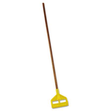Rubbermaid Commercial Invader Wood Side-Gate Wet-Mop Handle, 54", Natural/Yellow (H115)