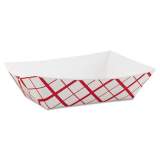 SCT Paper Food Baskets, 3 lb Capacity, 7.2 x 4.95 x 1.94, Red/White, 500/Carton (0425)