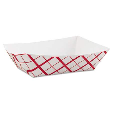 SCT Paper Food Baskets, 3 lb Capacity, 7.2 x 4.95 x 1.94, Red/White, 500/Carton (0425)