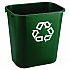 Deskside Plastic Container for Paper Recycling, 7 gal, Plastic, Green (295606GREEA)