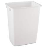 Rubbermaid Open-Top Wastebasket, Rectangular, Plastic, 9 Gal, White (2806TPWHICT)