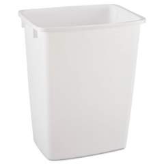 Rubbermaid Open-Top Wastebasket, Rectangular, Plastic, 9 Gal, White (2806TPWHICT)