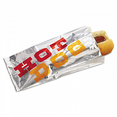 Foil Single-Serve Bags, Hot Dog Labeling, 3.5