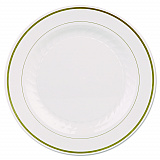 Masterpiece Plastic Plates, 10.25" dia, Ivory/Gold, 10/Pack, 12 Packs/Carton (MP10IPREM)