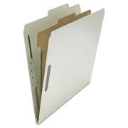 Universal Four-Section Pressboard Classification Folders, 1 Divider, Letter Size, Gray, 10/Box (10252)