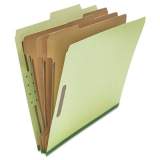 Universal Eight-Section Pressboard Classification Folders, 3 Dividers, Letter Size, Green, 10/Box (10291)