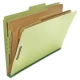 Universal Eight-Section Pressboard Classification Folders, 3 Dividers, Legal Size, Green, 10/Box (10296)