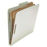 Universal Six--Section Pressboard Classification Folders, 2 Dividers, Letter Size, Gray, 10/Box (10272)