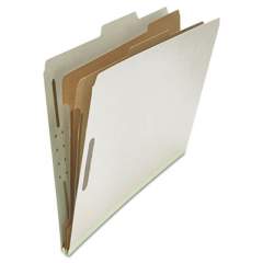 Universal Six--Section Pressboard Classification Folders, 2 Dividers, Legal Size, Gray, 10/Box (10282)