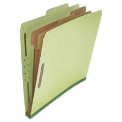 Universal Six--Section Pressboard Classification Folders, 2 Dividers, Letter Size, Green, 10/Box (10271)