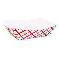Paper Food Baskets, 1 lb Capacity, Red/White, Paper, 1,000/Carton (0413)