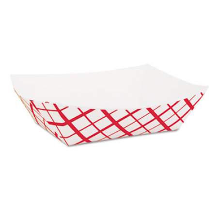 SCT Paper Food Baskets, 1 lb Capacity, Red/White, 1,000/Carton (0413)