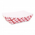 Paper Food Baskets, 2 lb Capacity, Red/White, Paper, 1,000/Carton (0417)